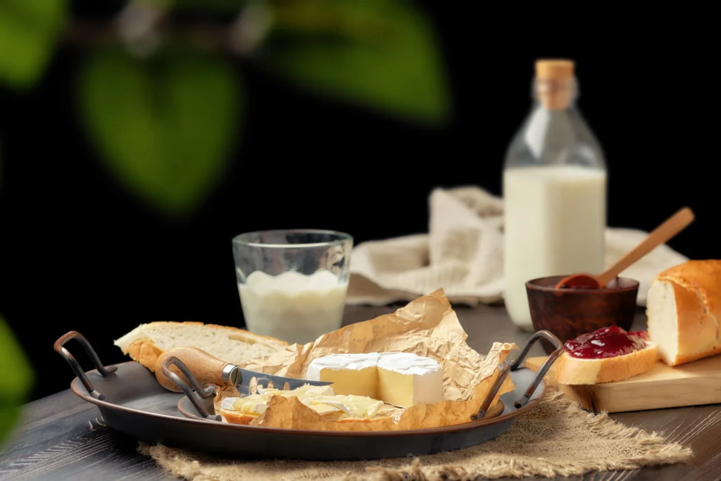 Dairy products like milk, cheese, and yogurt for strong teeth.